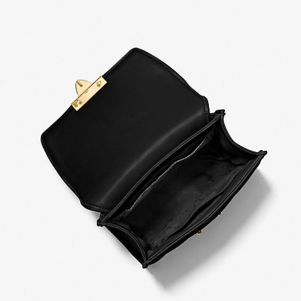 New Michael Kors Serena Small Studded Black Crossbody Bag - Picture 2 of 3